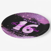 Magenta Modern Glam Sweet Sixteen Birthday Papieren Bordje (Gekanteld)