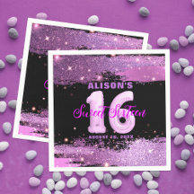 Magenta Modern Glam Sweet Sixteen Birthday