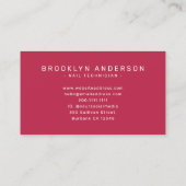 Magenta Modern Photo Typography Nail Artist Visitekaartje (Achterkant)