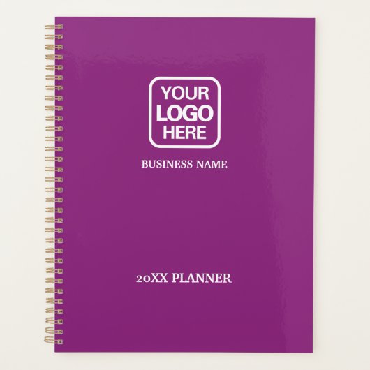 Magenta Modern Professioneel Wit Zakelijk Logo Planner (Voorkant)