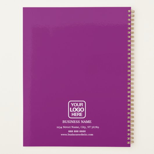 Magenta Modern Professioneel Wit Zakelijk Logo Planner (Achterkant)