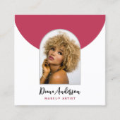 Magenta Moderne Fotoboog Make-up Schoonheidsindust Vierkante Visitekaartje (Voorkant)