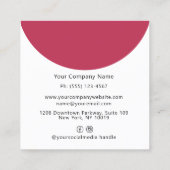 Magenta Moderne Fotoboog Make-up Schoonheidsindust Vierkante Visitekaartje (Achterkant)