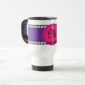 Magenta Monogram Diamond Afstuderen Reisbeker (Voorkant links)