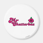 Magenta Mr Chatterbox Logo Magneet (Voorkant)