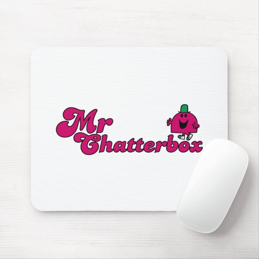 Magenta Mr Chatterbox Logo Muismat (Met muis)