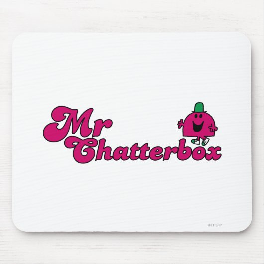 Magenta Mr Chatterbox Logo Muismat (Voorkant)