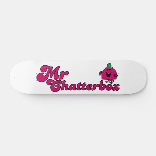 Magenta Mr Chatterbox Logo Persoonlijk Skateboard (Horizontaal)