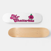 Magenta Mr Chatterbox Logo Persoonlijk Skateboard (Horizontaal)