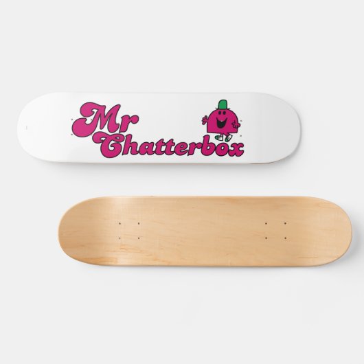Magenta Mr Chatterbox Logo Persoonlijk Skateboard (Horizontaal)