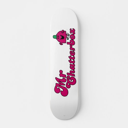 Magenta Mr Chatterbox Logo Persoonlijk Skateboard (Voorkant)