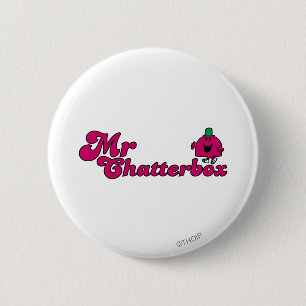 Magenta Mr Chatterbox Logo Ronde Button 5,7 Cm