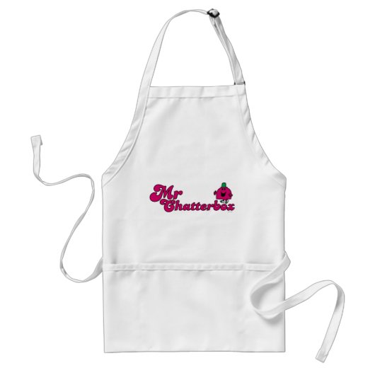 Magenta Mr Chatterbox Logo Standaard Schort (Voorkant)