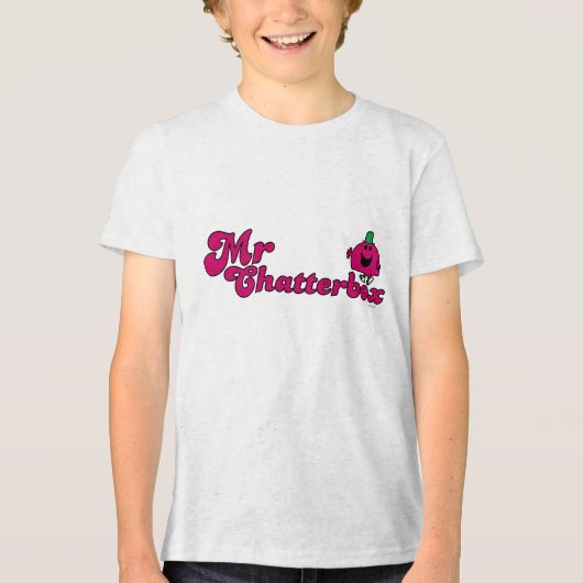 Magenta Mr Chatterbox Logo Tri-Blend Shirt (Voorkant)
