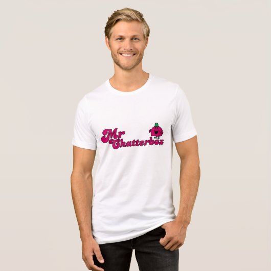 Magenta Mr Chatterbox Logo Tri-Blend Shirt (Voorkant volledig)