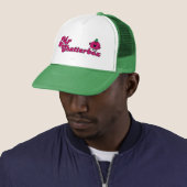 Magenta Mr Chatterbox Logo Trucker Pet (In situ)