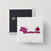 Magenta Mr Chatterbox Logo Vierkante Button 5,1 Cm (Voorkant /achterkant)