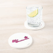 Magenta Mr Chatterbox Logo Zandsteen Onderzetter (Zijkant)