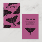Magenta Mystical Luna Moth Blank Business Card Visitekaartje (Voorkant / Achterkant)