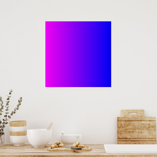 Magenta naar blauwe gradiënt poster (Keuken)