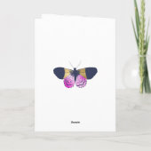 Magenta Navy and Gold Floral Wedding Bedankkaart (Achterkant)