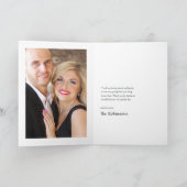 Magenta Navy and Gold Floral Wedding Bedankkaart (Binnen)