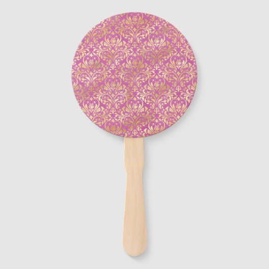 Magenta Navy and Gold Floral Wedding Handwaaier (Achterkant)