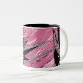 Magenta Neon Geometrie — Abstracte Kunst Mok (Voorkant rechts)