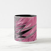 Magenta Neon Geometrie — Abstracte Kunst Mok (Center)