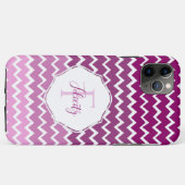 Magenta Ombre Chevron Aangepaste iPhone Case (Achterkant (horizontaal))