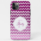 Magenta Ombre Chevron Aangepaste iPhone Case (Achterkant)