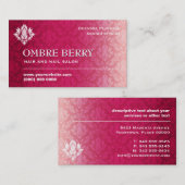Magenta Ombre Damask Visitekaartje (Voorkant / Achterkant)