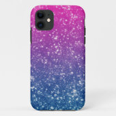 Magenta Ombre Glitter Case-Mate iPhone Case (Achterkant)