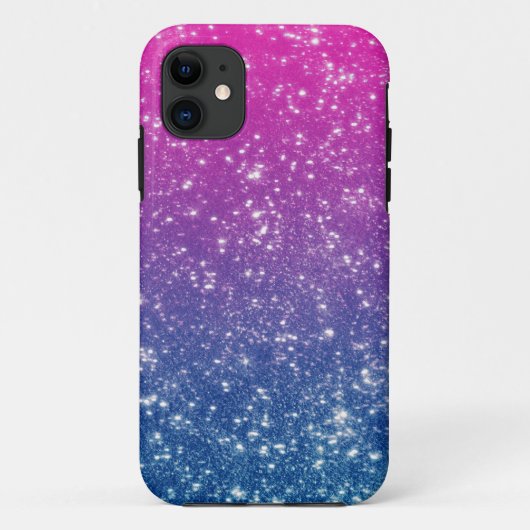 Magenta Ombre Glitter Case-Mate iPhone Case (Achterkant)