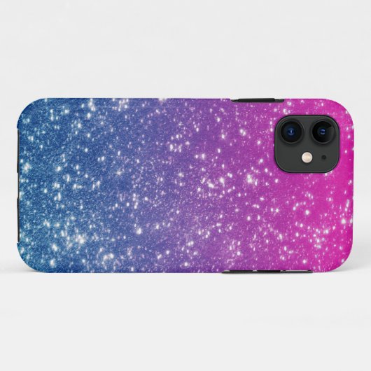 Magenta Ombre Glitter Case-Mate iPhone Case (Achterkant (horizontaal))