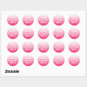 Magenta Ombre Gradient Sweet Sixteen Favor Sticker (Vel)