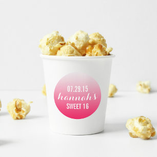 Magenta Ombre Gradient Sweet Sixteen Favor Sticker