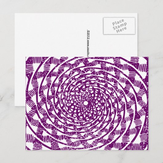 Magenta optische illusie briefkaart (Voorkant / Achterkant)