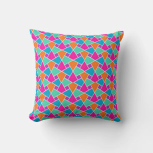 Magenta, Orangem Aqua, Turquoise Islamic Pattern Kussen
