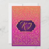 Magenta Oranje Bollywood Arabian Nights Kaart (Achterkant)