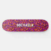 Magenta Oranje camouflage monogram Persoonlijk Skateboard (Horizontaal)