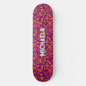 Magenta Oranje camouflage monogram Persoonlijk Skateboard (Voorkant)