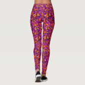 Magenta Oranje felle herfstcamouflage Leggings (Achterkant)