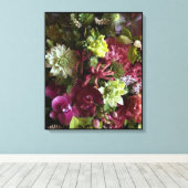 Magenta Orchid Botanical Art Canvas Afdruk (Insitu (Houten vloer))