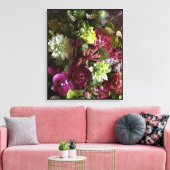 Magenta Orchid Botanical Art Canvas Afdruk (Insitu (Woonkamer))