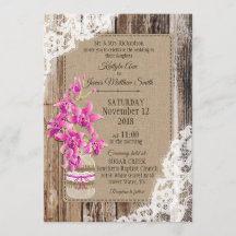 Magenta Orchid Wood Lace Rustic Wedding
