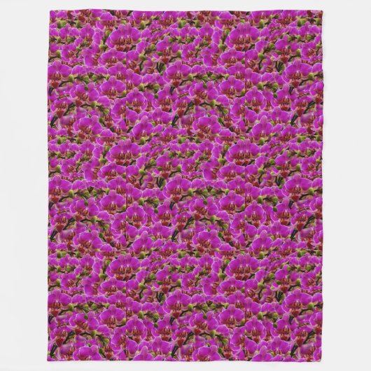 Magenta Orchids Fleece Deken (Voorkant)