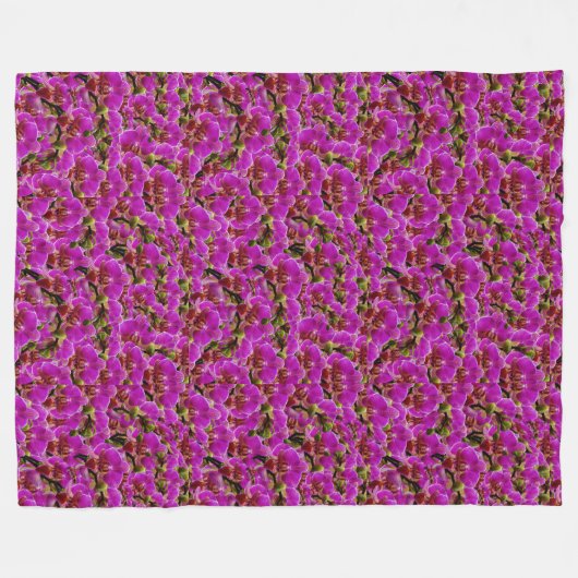 Magenta Orchids Fleece Deken (Voorkant (Horizontaal))