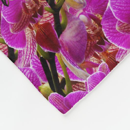 Magenta Orchids Fleece Deken (Hoek)
