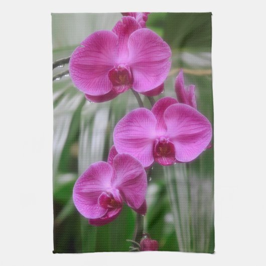 Magenta Orchids Kitchen Towel Theedoek (Verticaal)